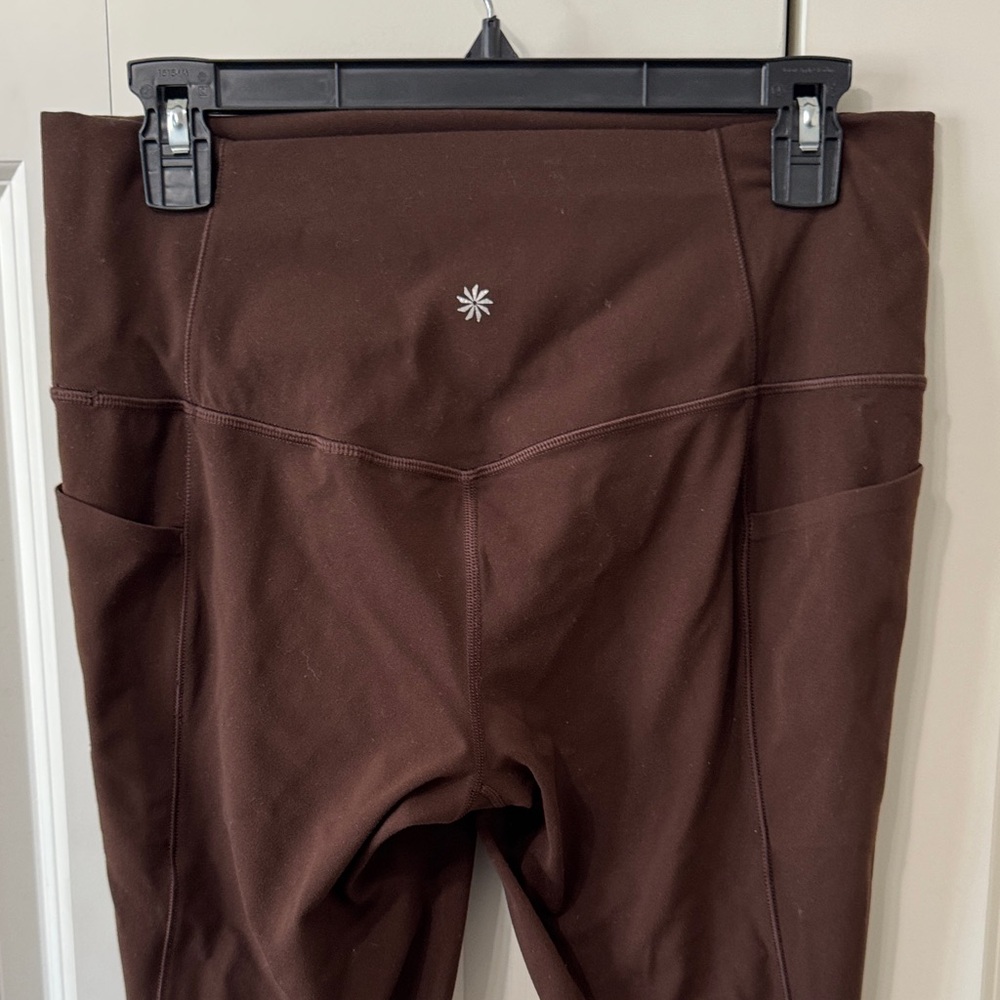 Athleta High-Rise Salutation Stash Brown/Truffle Leggings 7/8 - Picture 4 of 6